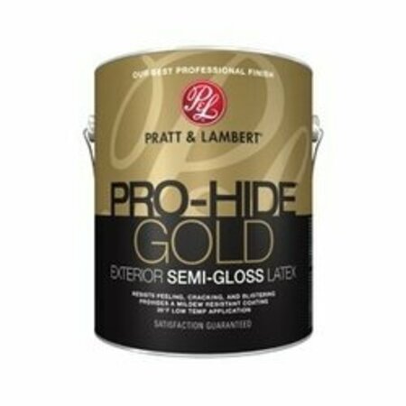 PRO-HIDE Pratt & Lambert Gold Z8600 0000Z8600-16 Exterior Paint, Semi-Gloss, Super One-Coat White, 1 gal 028.0067000.007